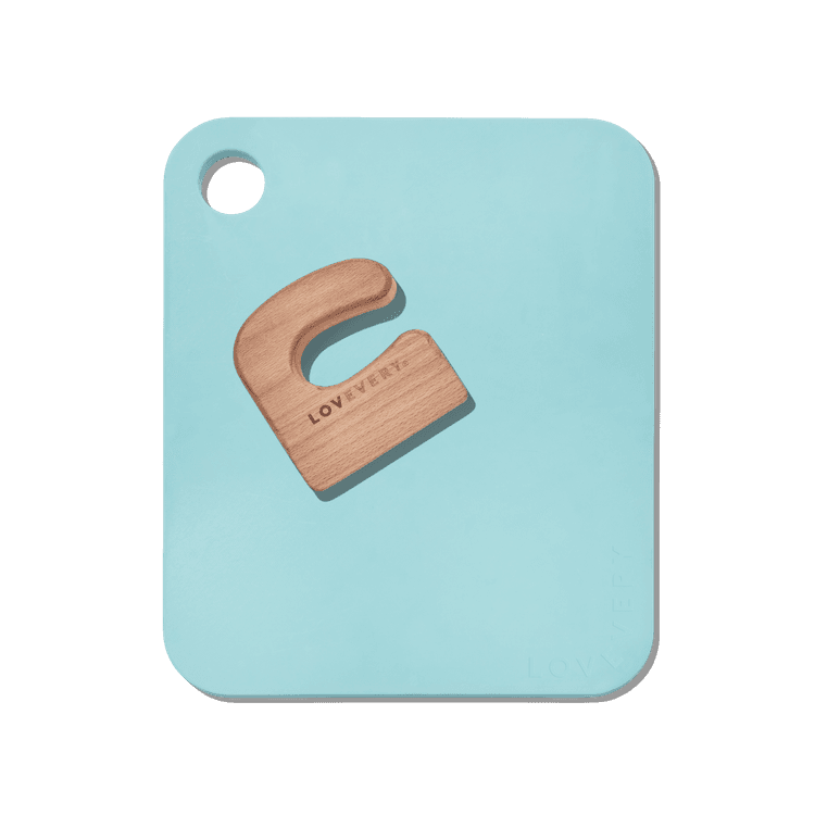 Lovevery Real Life Play Kitchen Wooden Chopper & Cutting Board