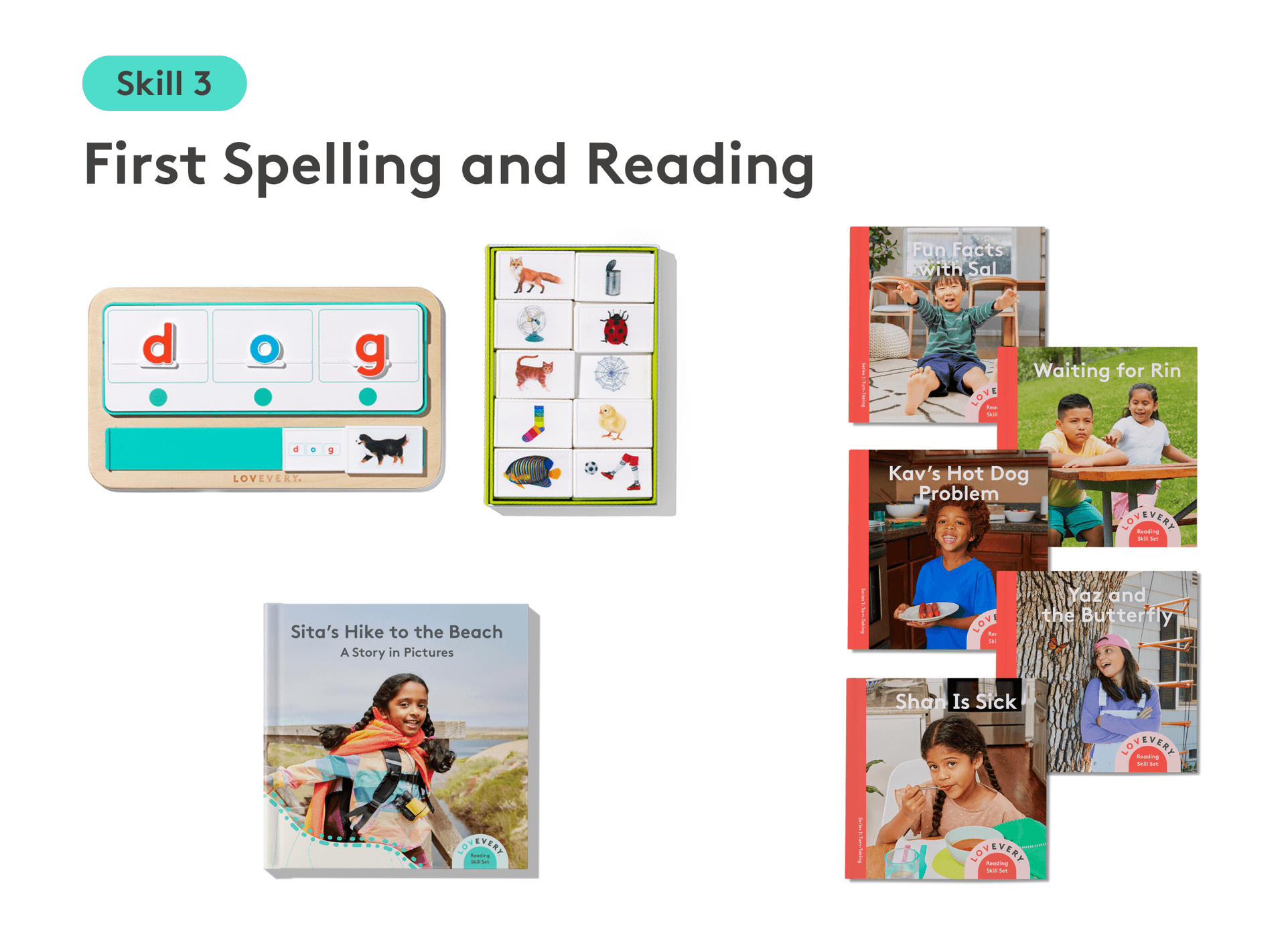 First Reading Kit The Reading Skill Set Part 1: Sounds to Reading & Phonics | Lovevery